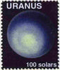 Planet Uranus (Fantasy) 100 solars perf label for inter-galactic mail unmounted mint on ungummed paper