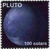 Planet Pluto (Fantasy) 100 solars perf label for inter-galactic mail unmounted mint on ungummed paper