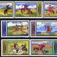 Mongolia 1987 Traditional Equestrian Sports perf set of 7 unmounted mint, SG 1816-22