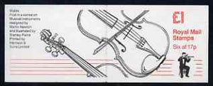 Great Britain 1986-87 Musical Instruments #1 (Violin) £1 booklet complete, SG FH5