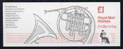 Great Britain 1986-87 Musical Instruments #2 (French Horn) £1 booklet complete, SG FH6