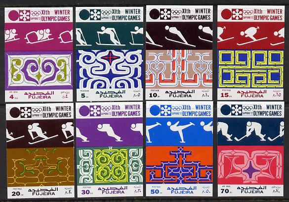 Fujeira 1971 Sapporo Winter Olympics imperf set of 8 unmounted mint, Mi 719-26B