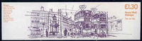 Great Britain 1984-85 Trams #2 (Glasgow) £1.30 folded booklet with margin at right SG FL4B