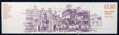 Great Britain 1984-85 Trams #2 (Glasgow) £1.30 folded booklet with margin at left SG FL4A