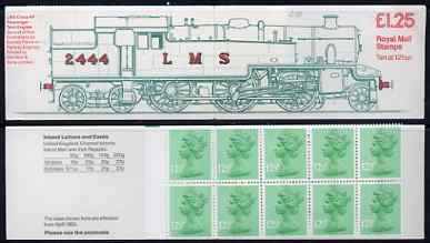 Great Britain 1983 Railways Engines #2 (LMS Tank Loco) £1.25 folded booklet with margin at left SG FK6A