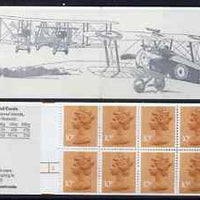 Great Britain 1979-81 Military Aircraft #2 (Sopwith Camel & Vickers Vimy) £1.00 folded booklet with margin at left SG FH2A
