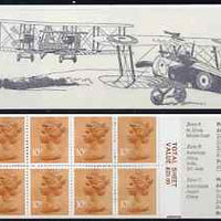 Great Britain 1979-81 Military Aircraft #2 (Sopwith Camel & Vickers Vimy) £1.00 folded booklet with margin at right SG FH2B