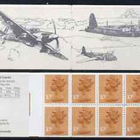 Great Britain 1979-81 Military Aircraft #4 (Hurricane & Wellington) £1.00 folded booklet with margin at left SG FH4A