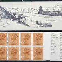 Great Britain 1979-81 Military Aircraft #4 (Hurricane & Wellington) £1.00 folded booklet with margin at right SG FH4B