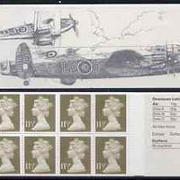 Great Britain 1979-81 Military Aircraft #5 (Spitfire & Lancaster) £1.15 folded booklet with margin at right SG FI1B