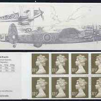 Great Britain 1979-81 Military Aircraft #5 (Spitfire & Lancaster) £1.15 folded booklet with margin at left SG FI1A