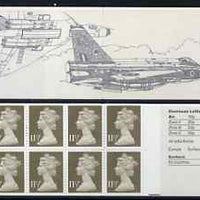 Great Britain 1979-81 Military Aircraft #6 (Lightning & Vulcan) £1.15 folded booklet with margin at right SG FI2B