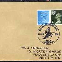 Postmark - Great Britain 1974 cover for Benson & Hedges Cup Final with illustrated Lords cancel