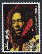 Mongolia 1998 Bob Marley perf 200t value unmounted mint*