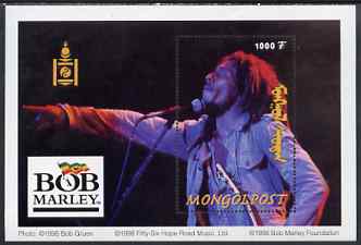 Mongolia 1998 Bob Marley perf m/sheet unmounted mint