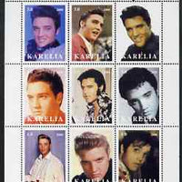 Karelia Republic 2000 Elvis Presley perf sheetlet containing 9 values unmounted mint