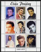 Karelia Republic 2000 Elvis Presley perf sheetlet containing 9 values unmounted mint