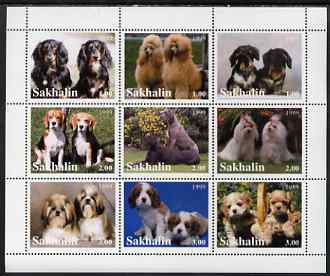 Sakhalin Isle 1999 Dogs perf sheetlet containing 9 values unmounted mint