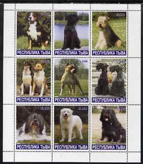 Touva 1999 Dogs #08 perf sheetlet containing set of 9 values unmounted mint
