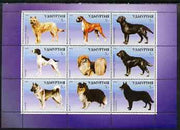 Udmurtia Republic 1999 Dogs perf sheetlet containing set of 9 values unmounted mint