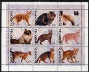 Mordovia Republic 2000 Domestic Cats perf sheetlet containing set of 9 values unmounted mint
