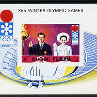 Fujeira 1971 Sapporo Winter Olympics imperf m/sheet Japanese Crown Prince & Stadium) unmounted mint, Mi BL 64B
