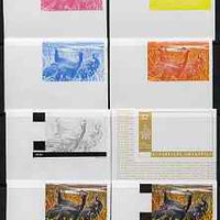 Rwanda 1972 Guineafowl 32f (from Akagera National Park set) the set of 8 imperf progressive proofs comprising the 5 individual colours plus 2, 3 and 4-colour composites, as SG 463