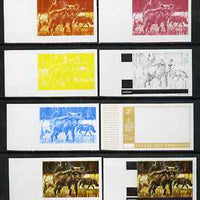 Rwanda 1972 Wharthog 2f (from Akagera National Park set) the set of 8 imperf progressive proofs comprising the 5 individual colours plus 2, 3 and 4-colour composites, as SG 460