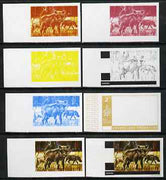 Rwanda 1972 Wharthog 2f (from Akagera National Park set) the set of 8 imperf progressive proofs comprising the 5 individual colours plus 2, 3 and 4-colour composites, as SG 460