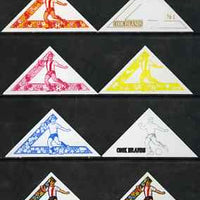 Cook Islands 1969 Football 1/2c (from Third South Pacific Games Triangular set) the set of 8 imperf progressive proofs comprising the 5 individual colours plus 2, 3 and 4-colour composites, as SG 296 unmounted mint