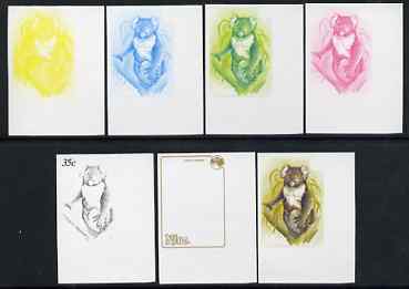 Niue 1984 Koala Bear 35c (from Ausipex set) the set of 7 imperf progressive proofs comprising the 5 individual colours plus 2 and 3-colour composites, as SG 553