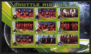 Malawi 2010 Space Shuttle Missions #05 imperf sheetlet containing 9 values unmounted mint