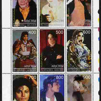 Abkhazia 1999 Michael Jackson perf sheetlet containing 9 values unmounted mint