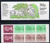 Great Britain 1982-83 Rare Farm Animals #2 (Gloucester Old Spot Pig) 50p booklet complete, SG FB24b (showing corrected rate 200g = 36p)