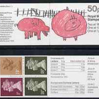 Great Britain 1988 London Zoo #1 (Child's Drawing of Pigs) 50p booklet complete, SG FB47