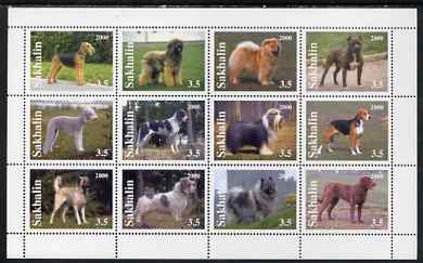 Sakhalin Isle 2000 Dogs perf sheetlet containing set of 12 values unmounted mint