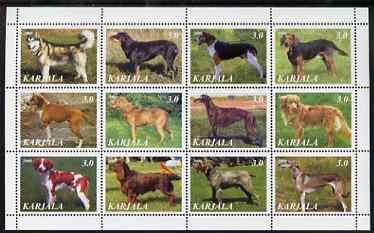 Karjala Republic 2000 Dogs perf sheetlet containing set of 12 values unmounted mint