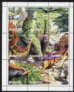 Bashkortostan 1999 Dinosaurs composite perf sheetlet containing set of 9 values unmounted mint