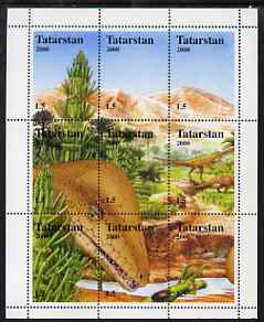 Tatarstan Republic 2000 Dinosaurs composite perf sheetlet containing set of 9 values unmounted mint
