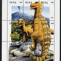 Touva 2000 Dinosaurs perf composite sheetlet containing 9 values complete unmounted mint
