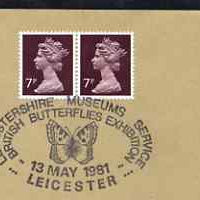Postmark - Great Britain 1981 cover for Leicestershire Museums - British Butterfly Exhibition with illustrated cancel