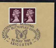 Postmark - Great Britain 1981 cover for Leicestershire Museums - British Butterfly Exhibition with illustrated cancel