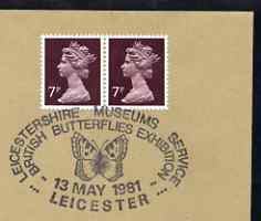 Postmark - Great Britain 1981 cover for Leicestershire Museums - British Butterfly Exhibition with illustrated cancel