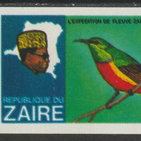 Zaire 1979 River Expedition 3k Sunbird imperf proof with black printing doubled (as SG 953) unmounted mint