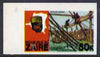 Zaire 1979 River Expedition 50k Fishermen imperf proof with black printing doubled (as SG 959) unmounted mint