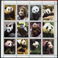 Sakhalin Isle 2001 pandas perf sheetlet containing set of 12 values unmounted mint