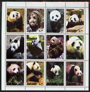 Sakhalin Isle 2001 pandas perf sheetlet containing set of 12 values unmounted mint