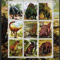 Chakasia 2000 Dinosaurs perf sheetlet containing set of 9 values unmounted mint