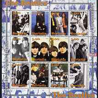 Buriatia Republic 2004 The Beatles #2 perf sheetlet containing set of 12 values unmounted mint