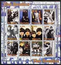 Buriatia Republic 2004 The Beatles #2 perf sheetlet containing set of 12 values unmounted mint